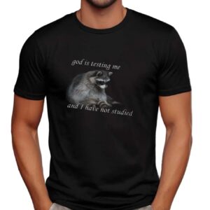 Raccoon God Is Testing Me And I Have Not Studied MEME T Shirt
