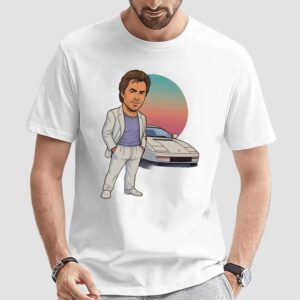 Sonny Crockett Miami Vice Car Caricature Vintage T Shirt