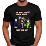 If You Look Like This Hit Me Up Cartoon Goth Girl T Shirt