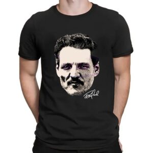 Pedro Pascal Portrait Retro Fan Art Signature T Shirt