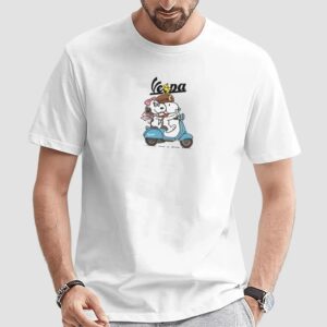 Snoopy Belle WoodStock Vespa Motor T Shirt