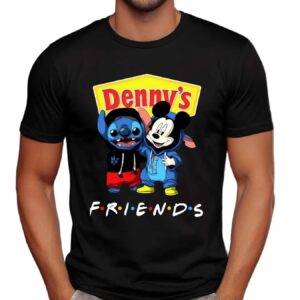Stitch And Mickey Mouse Denny’s Friends Parody T Shirt