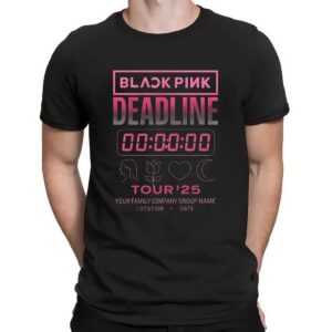 BLACKPINK Deadline Tour 2025 Countdown Gradient Pink Concert Timer Graphic Customized T Shirt