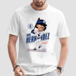 Kike Hernandez Los Angeles Dodgers Caricature Signature T Shirt