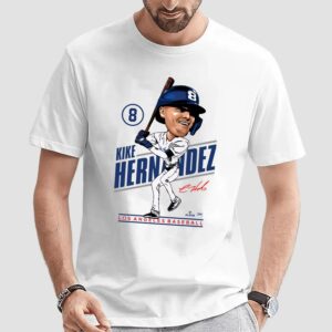 Kike Hernandez Los Angeles Dodgers Caricature Signature T Shirt