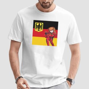 Asuka Langley German Flag Neon Genesis Evangelion T Shirt