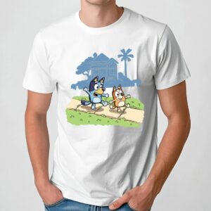Bluey And Bingo Walking Cartoon Vito Comedy T Shirt