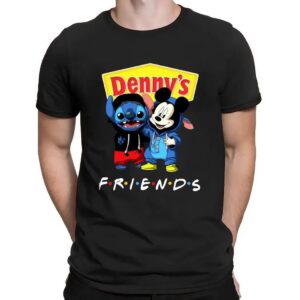 Stitch And Mickey Mouse Denny’s Friends Parody T Shirt