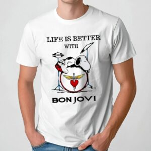Snoopy The Peanuts Life If Better With Bon Jovi T Shirt