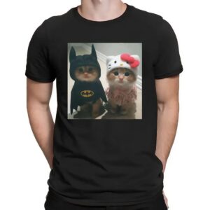 Batman and Hello Kitty Cats Cosplay Kittens Graphic T Shirt