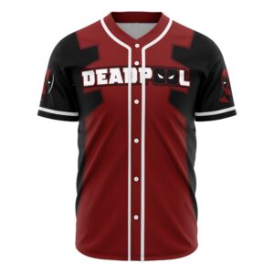 Deadpool Marvel Red Black Superhero Costume Comic Style Baseball Jersey