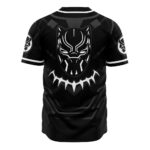 Marvel Black Panther Wakanda Forever Superhero Graphic Button Up Baseball Jersey