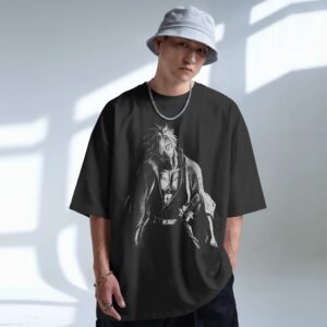 Demon Slayer Sanemi Shinazugawa Black And White Anime T Shirt