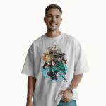 Demon Slayer Tanjiro, Nezuko, Zenitsu & Inosuke Team Anime Graphic T Shirt