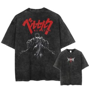 Berserk Anime Guts Dark Shadow Japanese Logo T Shirt