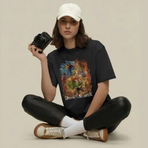 Demon Slayer Mugen Train Arc Flame Hashira Fight Rengoku vs Akaza Epic Battle Anime T Shirt