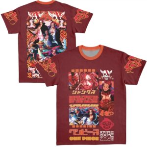Four Emperors Akagami No Shankusu V3 One Piece Streetwear Extra Print T Shirt