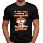 Snoopy And Charlie Brown All I Need Today Is A Little Bit Of Cincinnati Bengals And A Whole Lot Of Jesus Cross T Shirt