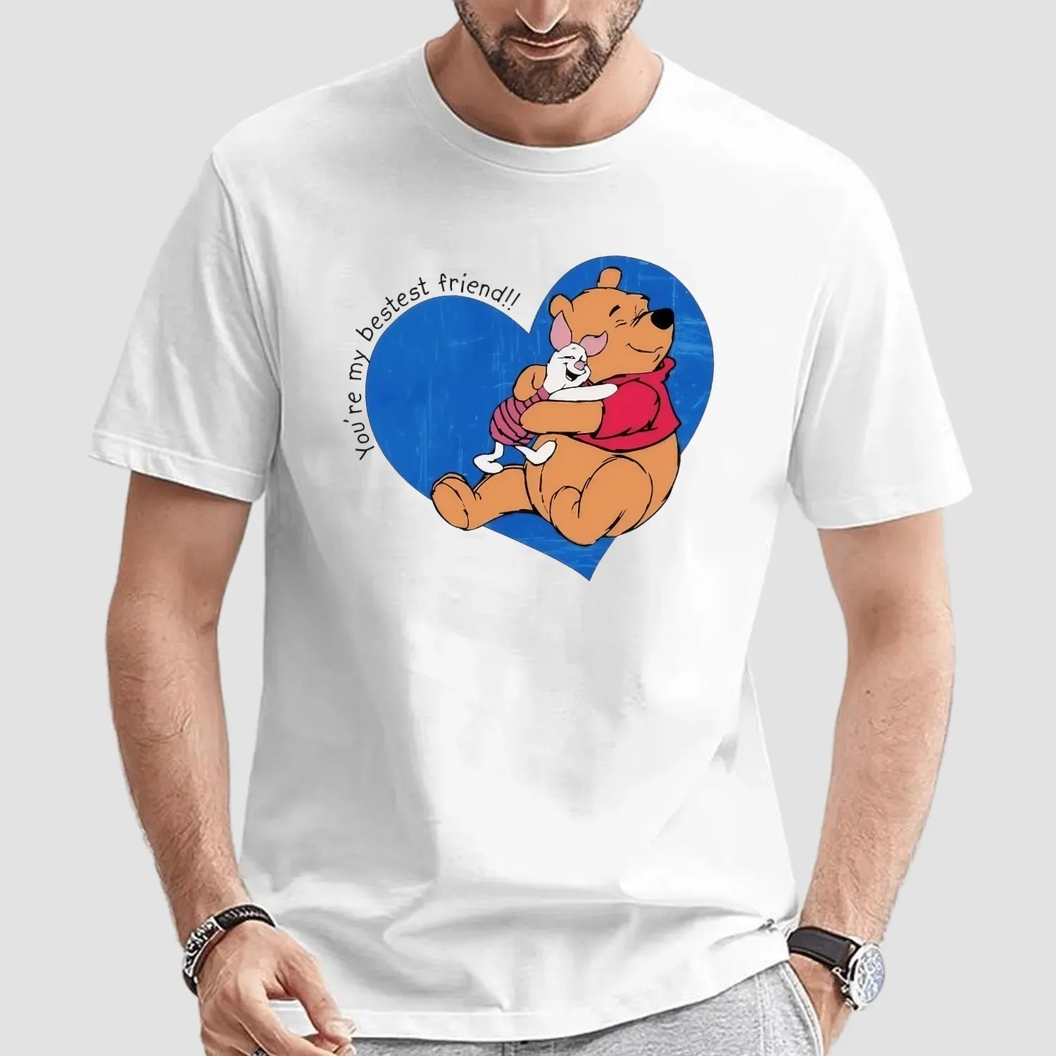 Aaron Judge Wearing Winnie The Pooh Bear And Piglet You're My Bestest Friend Heart T Shirt