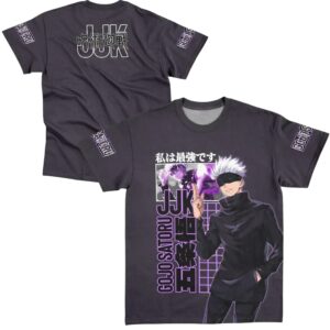 Gojo Satoru I am the strongest Jujutsu Kaisen Extra Print - Large Print - Sleeve Print T Shirt