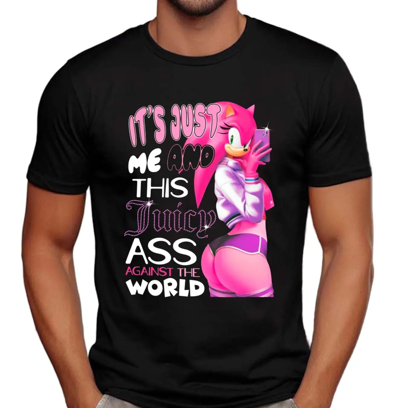 Amy Rose It's Just Me And This Juicy Ass Against The World Sonic The Hedgehog T Shirt