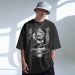 Retro Inosuke Hashibira Demon Slayer Boar Mask Samurai Style Anime T Shirt