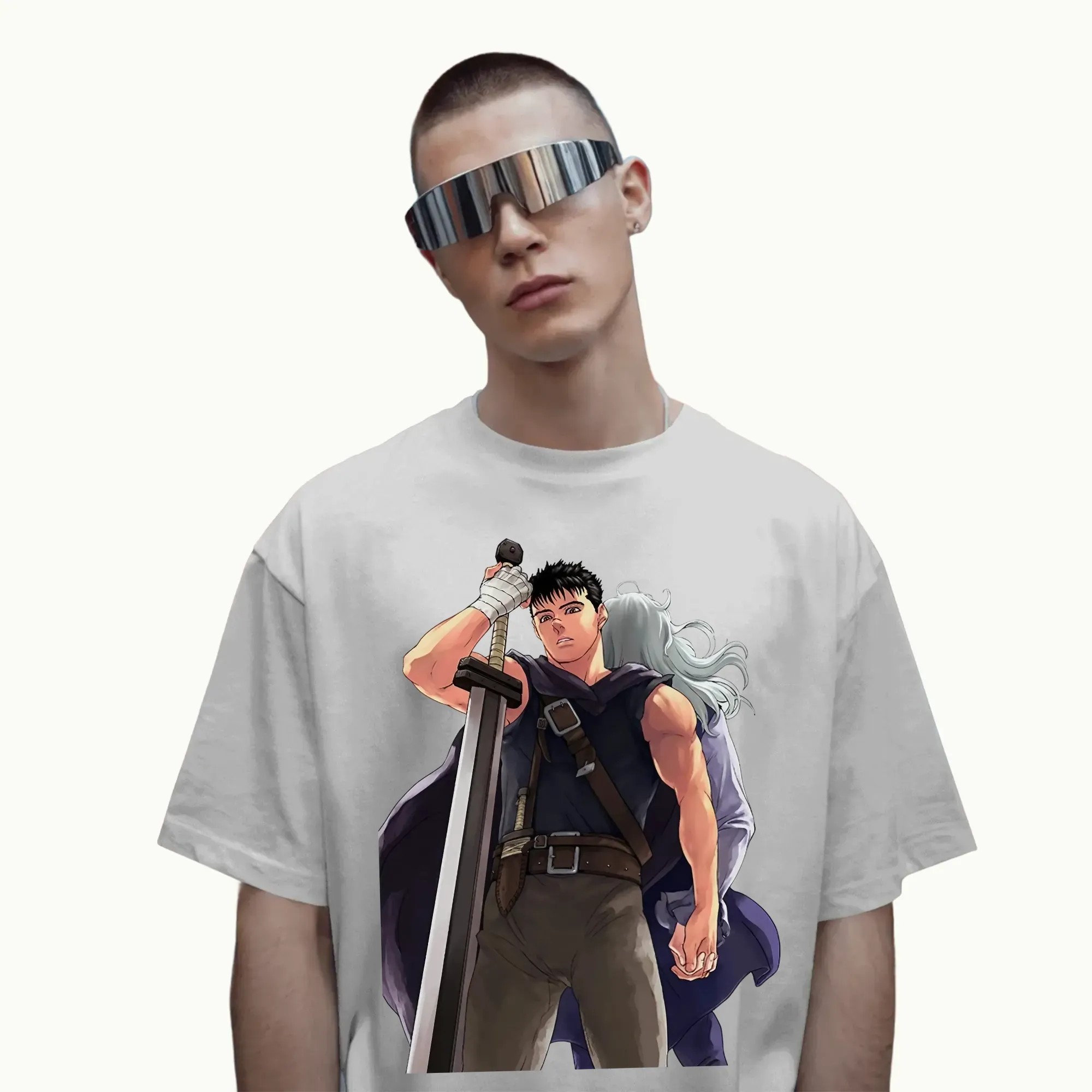 Berserk Duo Guts and Griffith Dragon Slayer Anime Manga Graphic T Shirt