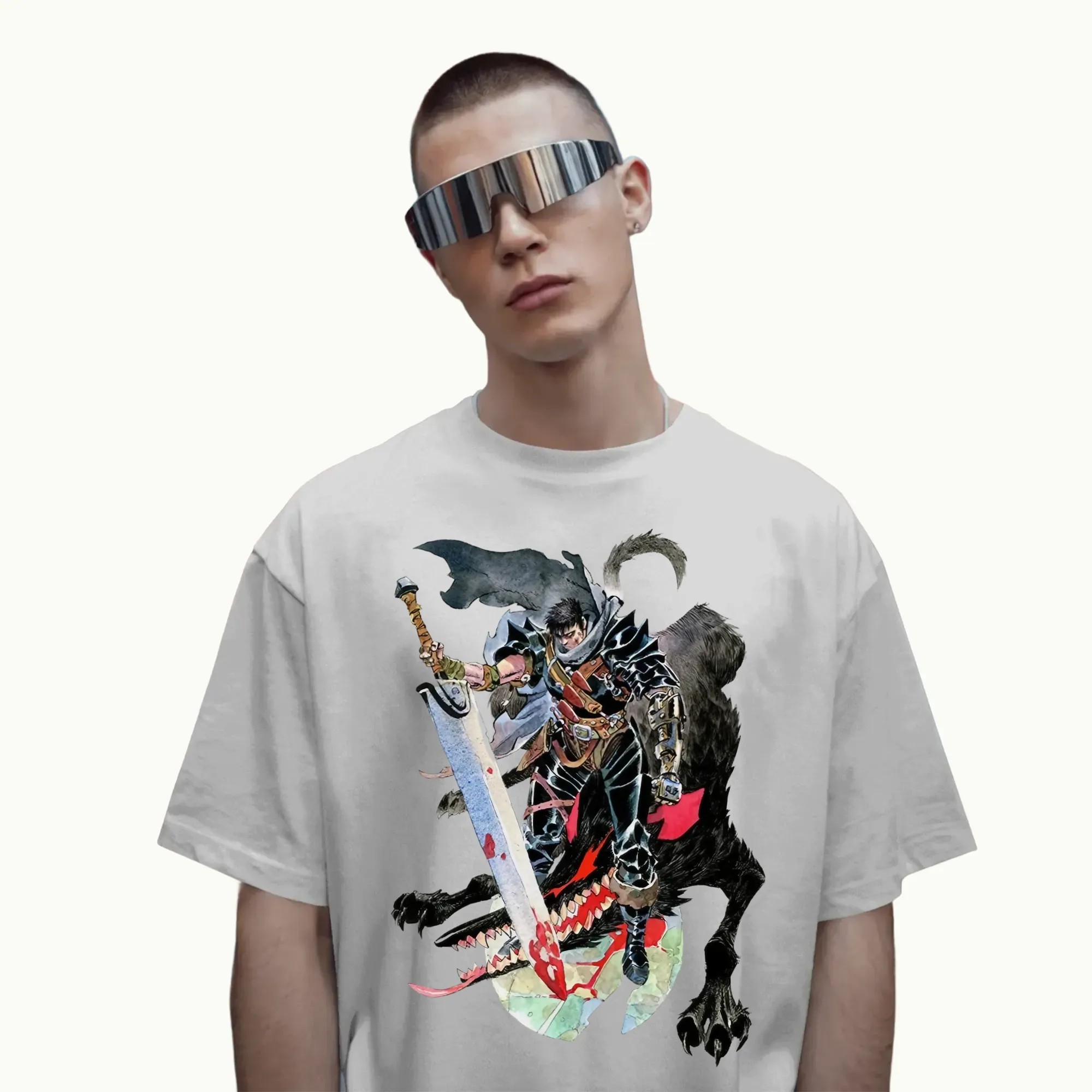 Berserk Guts Beast of Darkness Blooded Slayer Manga Graphic T Shirt