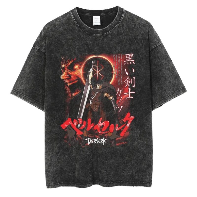 Berserk Guts Black Swordsman Eclipse Design Anime T Shirt