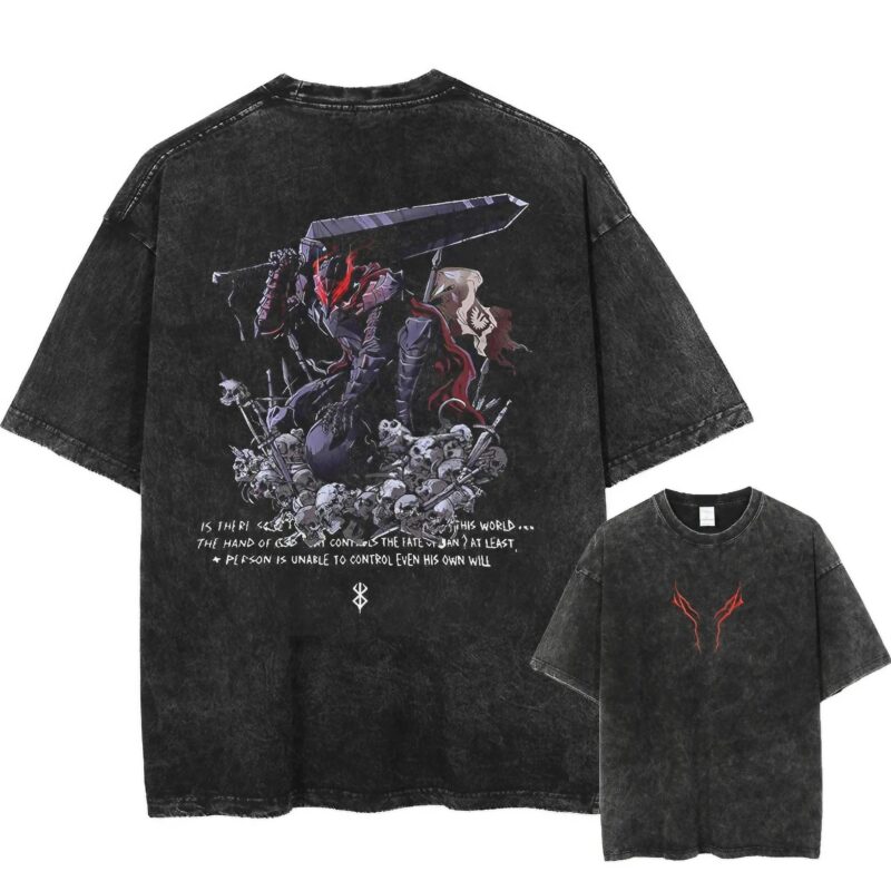 Berserk Guts Dark Fantasy Anime Graphic Streetwear Vintage T Shirt
