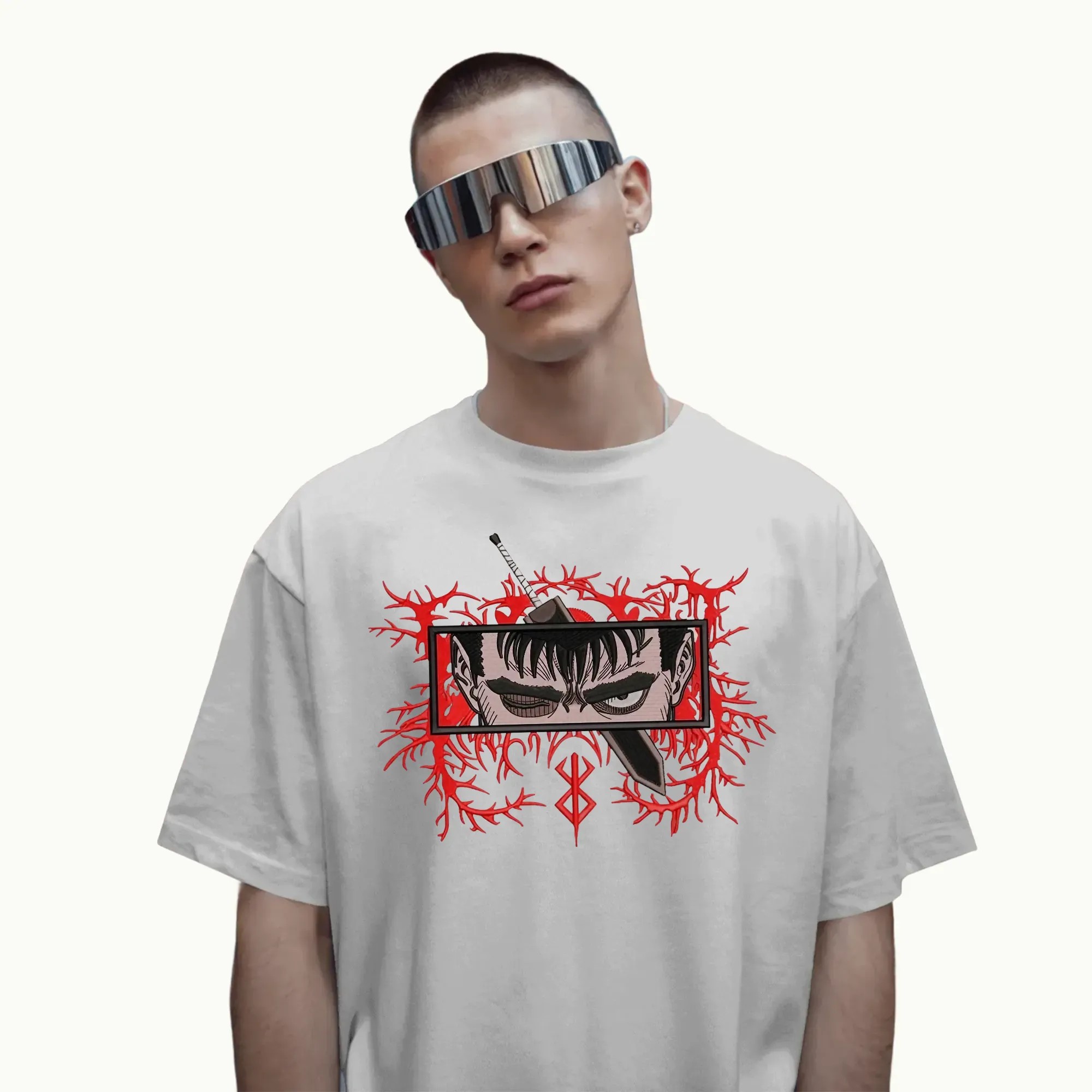 Berserk Guts Eyes and Sword Dark Fantasy Anime T Shirt