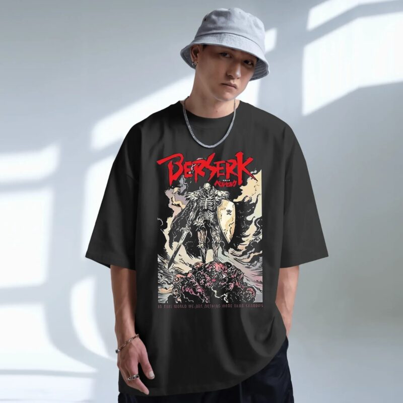 Berserk Skull Knight In This World We Are Nothing More Than Shadows Quote Anime T Shirt