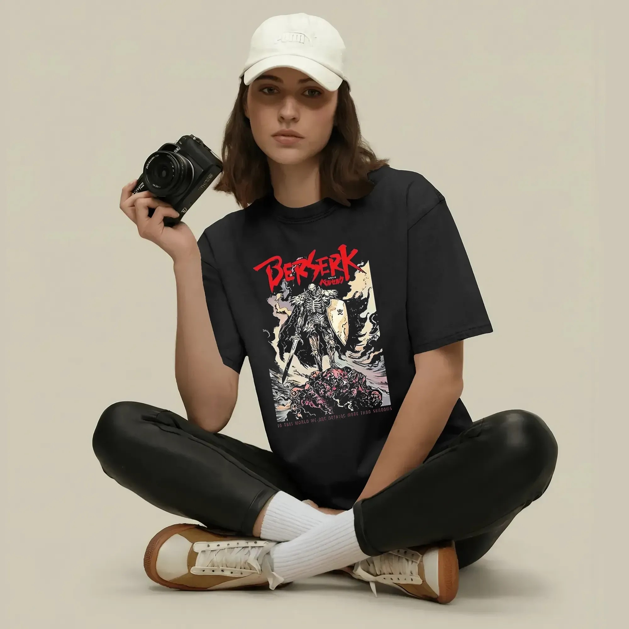 Berserk Skull Knight In This World We Are Nothing More Than Shadows Quote Anime T Shirt