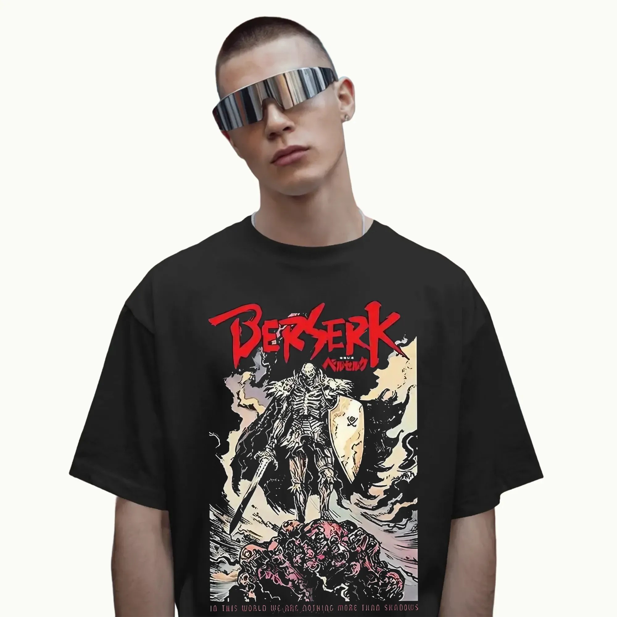 Berserk Skull Knight In This World We Are Nothing More Than Shadows Quote Anime T Shirt