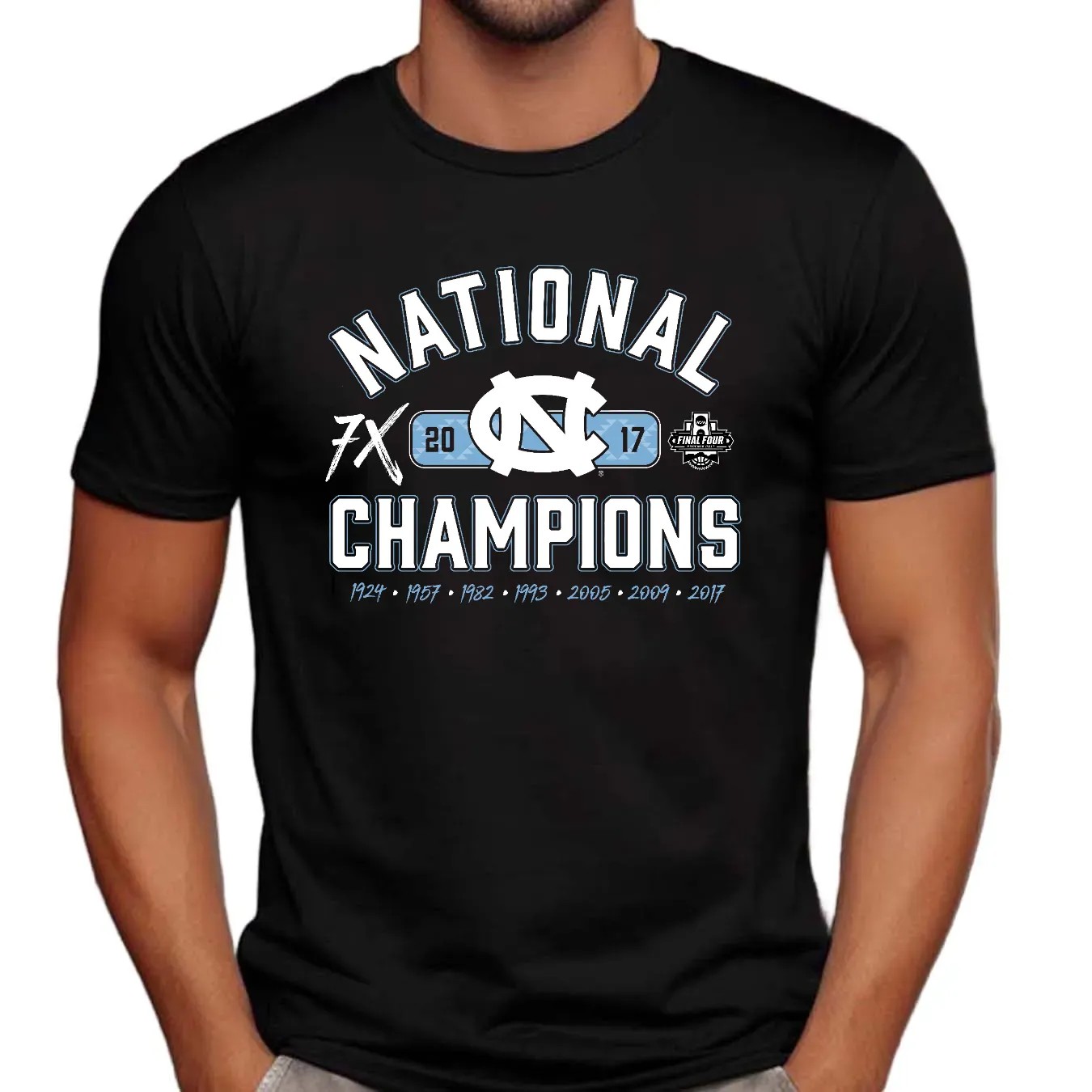 Carolina Tar Heels 2017 NCAA Men's Basketball National Champions Cholla Multi Champ T Shirt