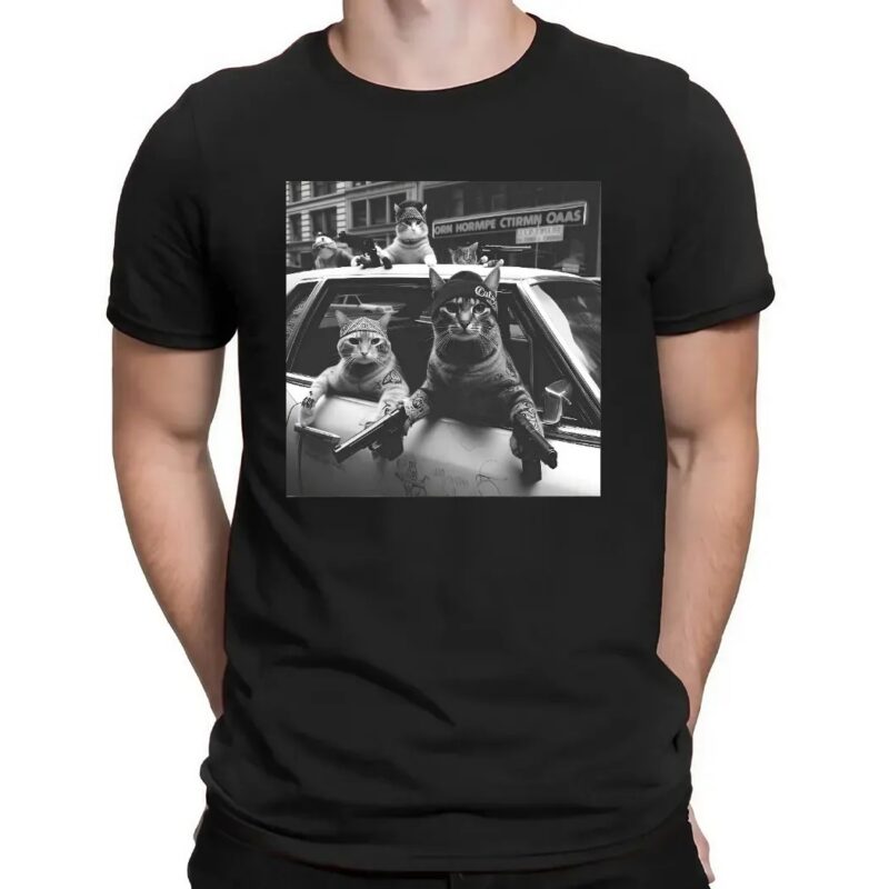 Cat Gang On Car Funny Vintage Shirt