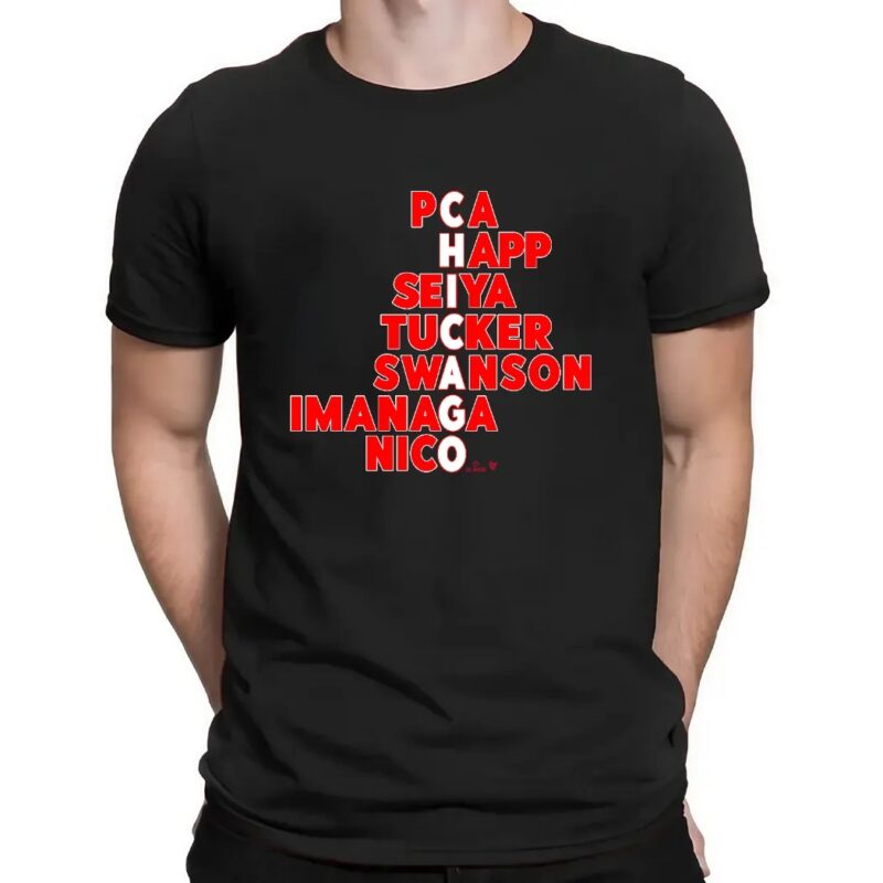 Chicago Cubs Baseball Names Pca Happ Seiya Tucker Swanson Imanaga Nico 2025 T Shirt