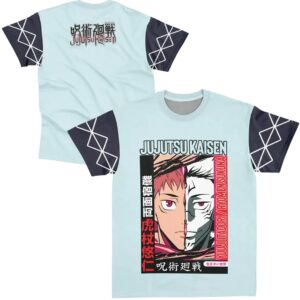 Itadori Yuuji X Ryomen Sukuna Jujutsu Kaisen Streetwear Extra Print - Large Print - Sleeve Print T Shirt