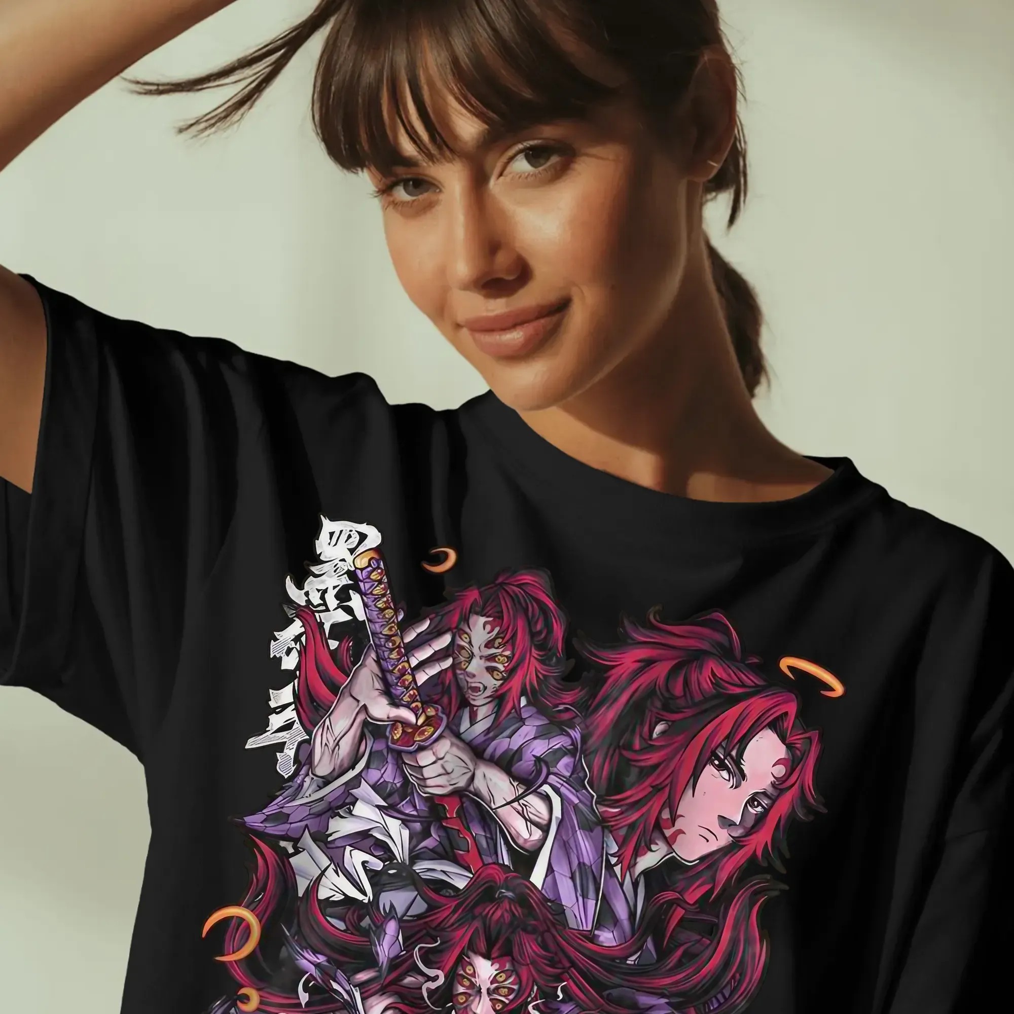 Demon Slayer Kokushibo Multi-Form Upper Moon One Battle Pose Anime Graphic T Shirt