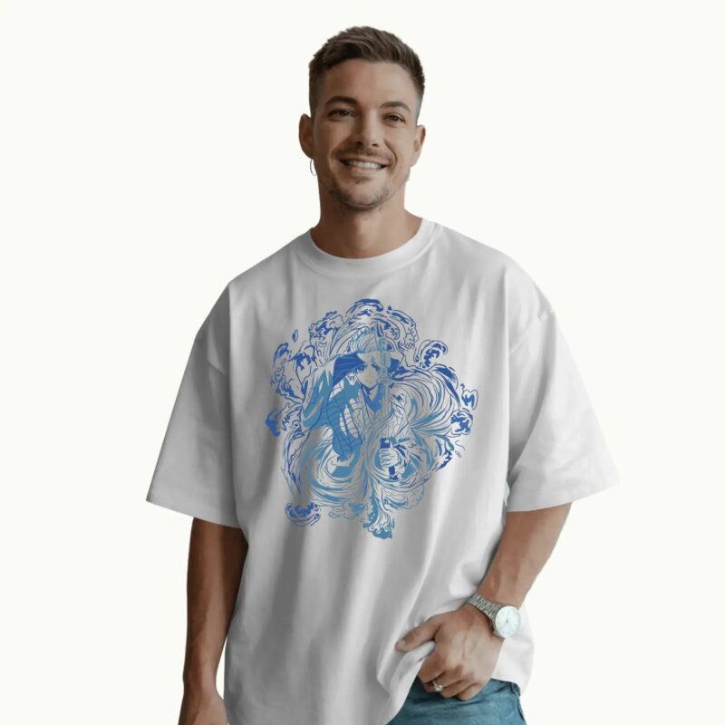 Demon Slayer Tanjiro Water Breathing Sword Style Graphic T Shirt