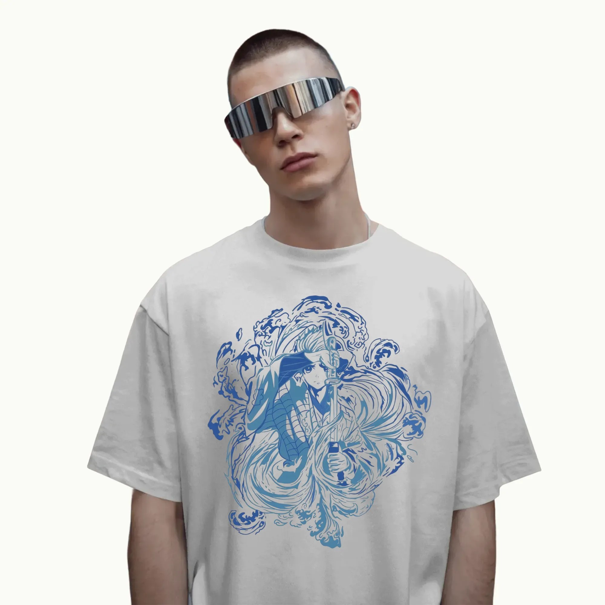 Demon Slayer Tanjiro Water Breathing Sword Style Graphic T Shirt