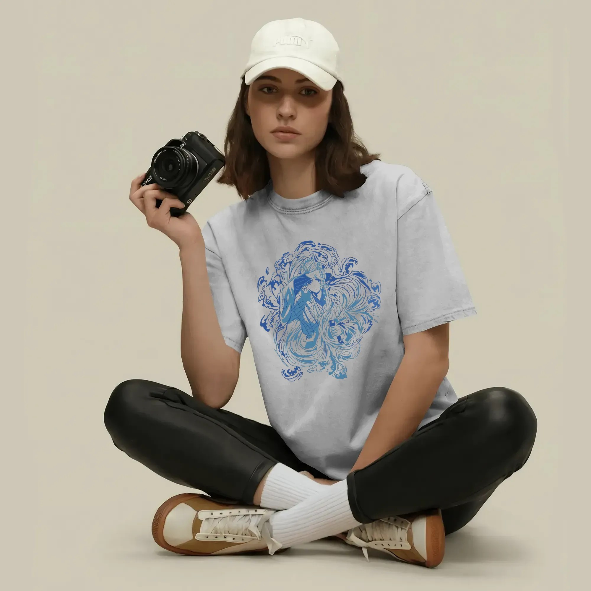 Demon Slayer Tanjiro Water Breathing Sword Style Graphic T Shirt