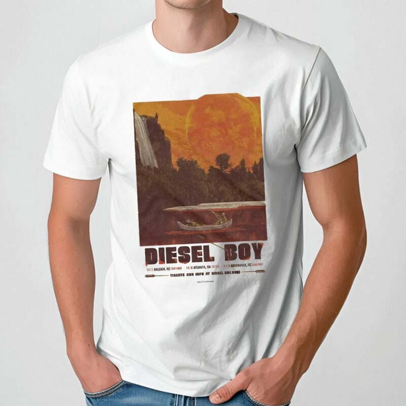 Diesel Boy US Tour November 2025 Gig Poster In Raleigh North Carolina Atlanta Georgia And Greenville South Carolina From November 7 To 9 Vintage T Shirt