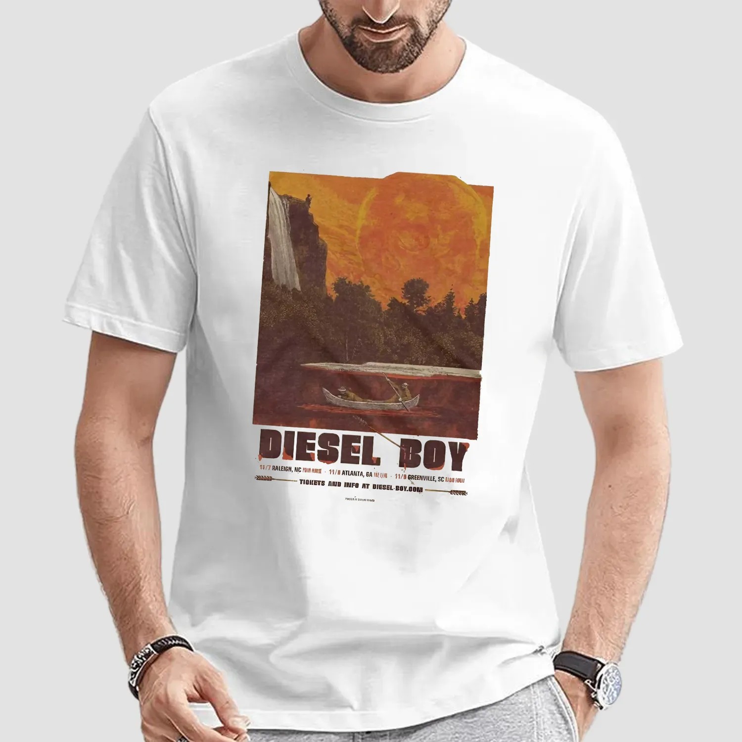 Diesel Boy US Tour November 2025 Gig Poster In Raleigh North Carolina Atlanta Georgia And Greenville South Carolina From November 7 To 9 Vintage T Shirt