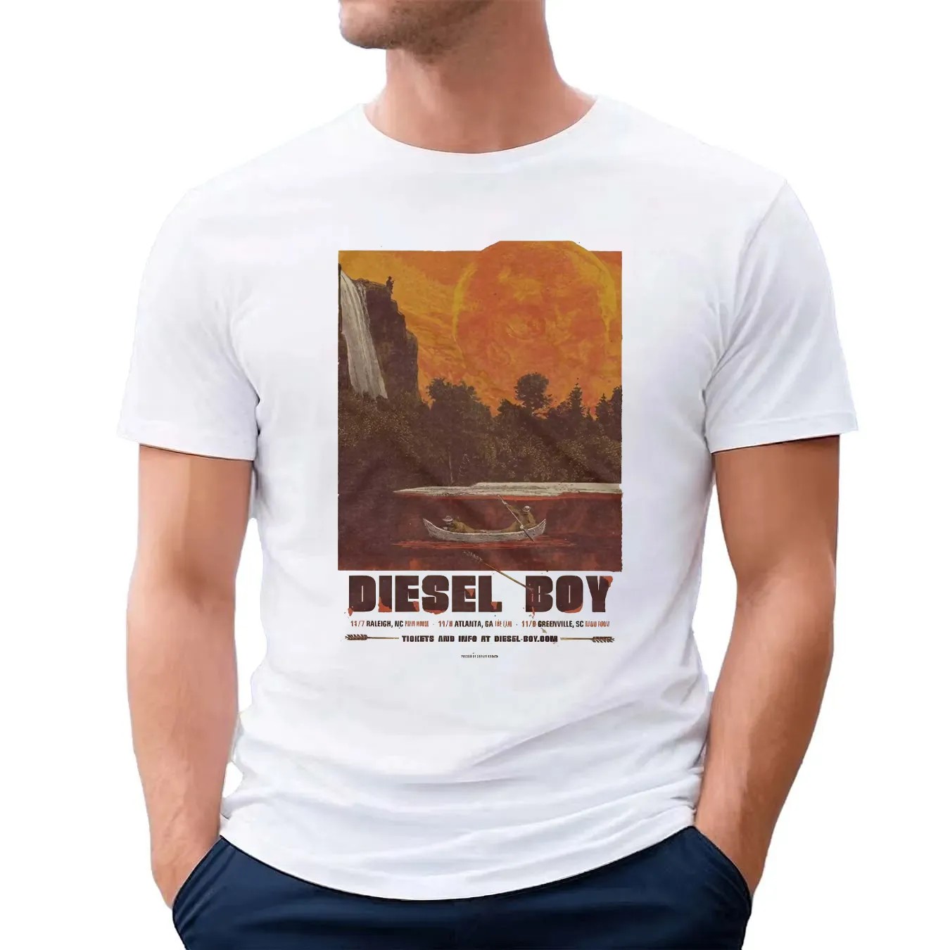 Diesel Boy US Tour November 2025 Gig Poster In Raleigh North Carolina Atlanta Georgia And Greenville South Carolina From November 7 To 9 Vintage T Shirt