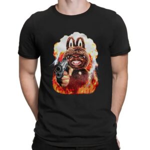 Laboomboom Labubu Lighting Flame Meme Graphic T Shirt