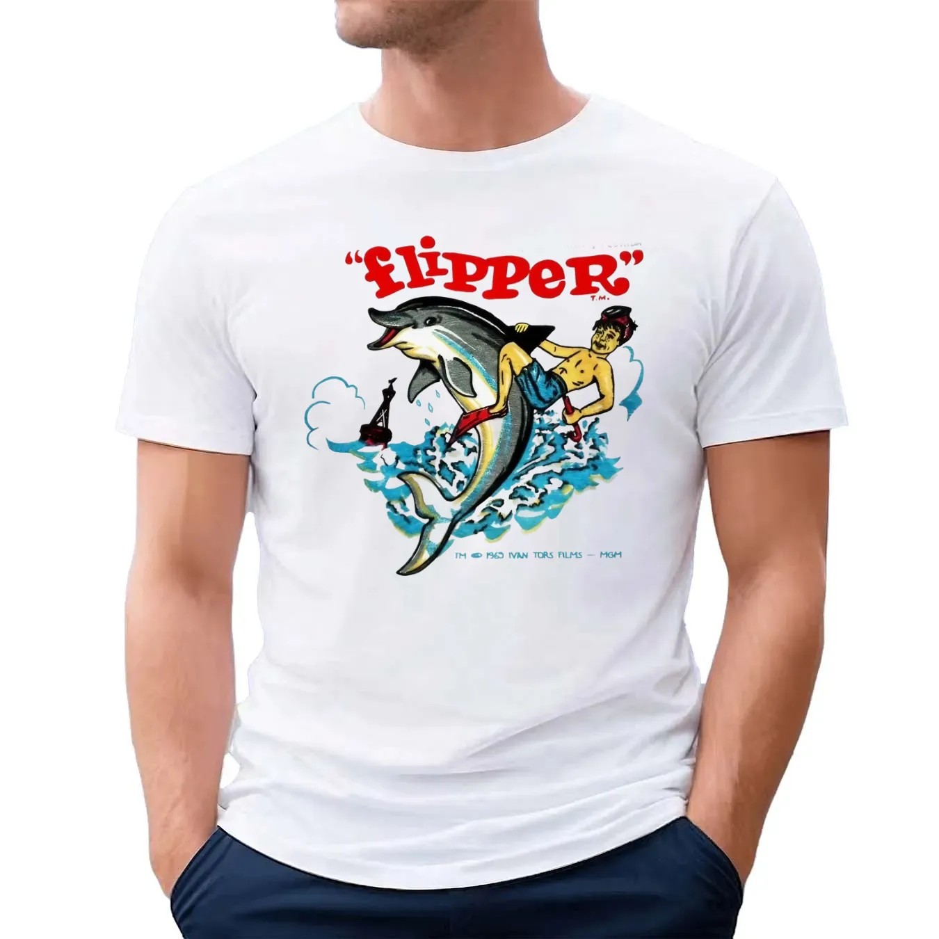 Flipper Dolphin 1969 Ivan Tors Films Vintage T Shirt