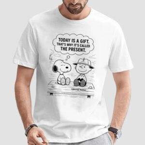 Snoopy And Charlie Brown Today Is A Gift That's Why It's Called The Present T Shirt
