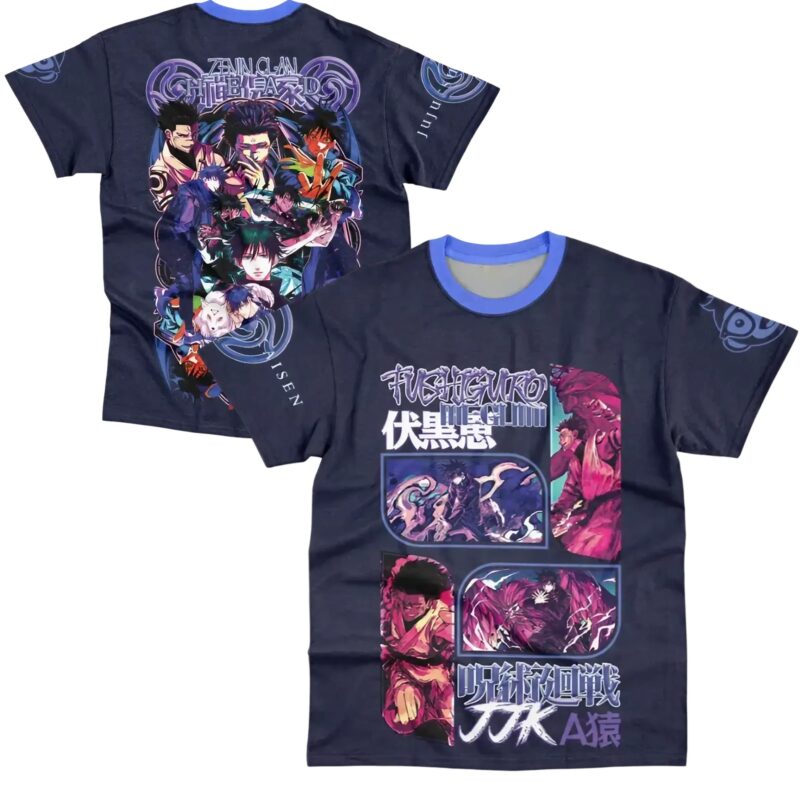 Fushiguro Megumi V2 Jujutsu Kaisen Extra Print - Large Print - Sleeve Print T Shirt