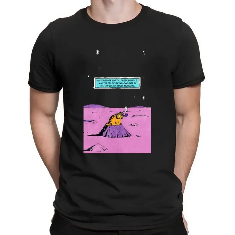 Garfield Smoking I Am Tired Of Earth I Am Tired Of Being Caught In The Tangle Of Their Mondays Dr Manhattan Parody T Shirt